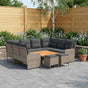 Furniture Sets 8 pcs Grey and Dark Grey PE Rattan