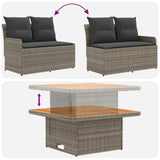 Furniture Sets with Pillow 8 pcs Grey and Dark Grey PE Rattan
