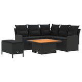 Furniture Sets with Pillow 5 pcs Black PE Rattan - Front View