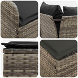 Furniture Sets with Pillow 7 pcs Grey and Dark Grey PE Rattan