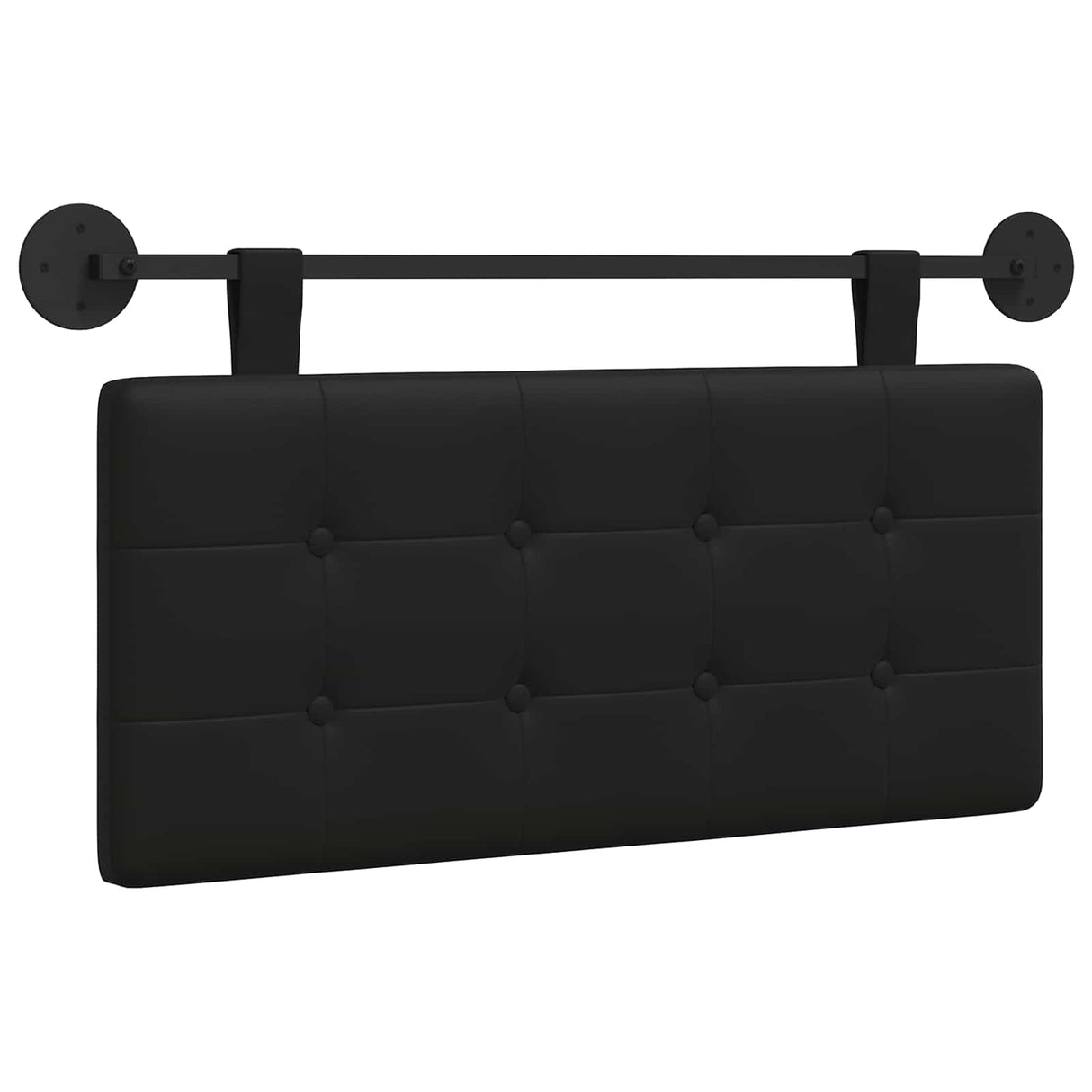 Hanging Headboard Black Faux Leather
