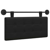 Hanging Headboard Black Faux Leather
