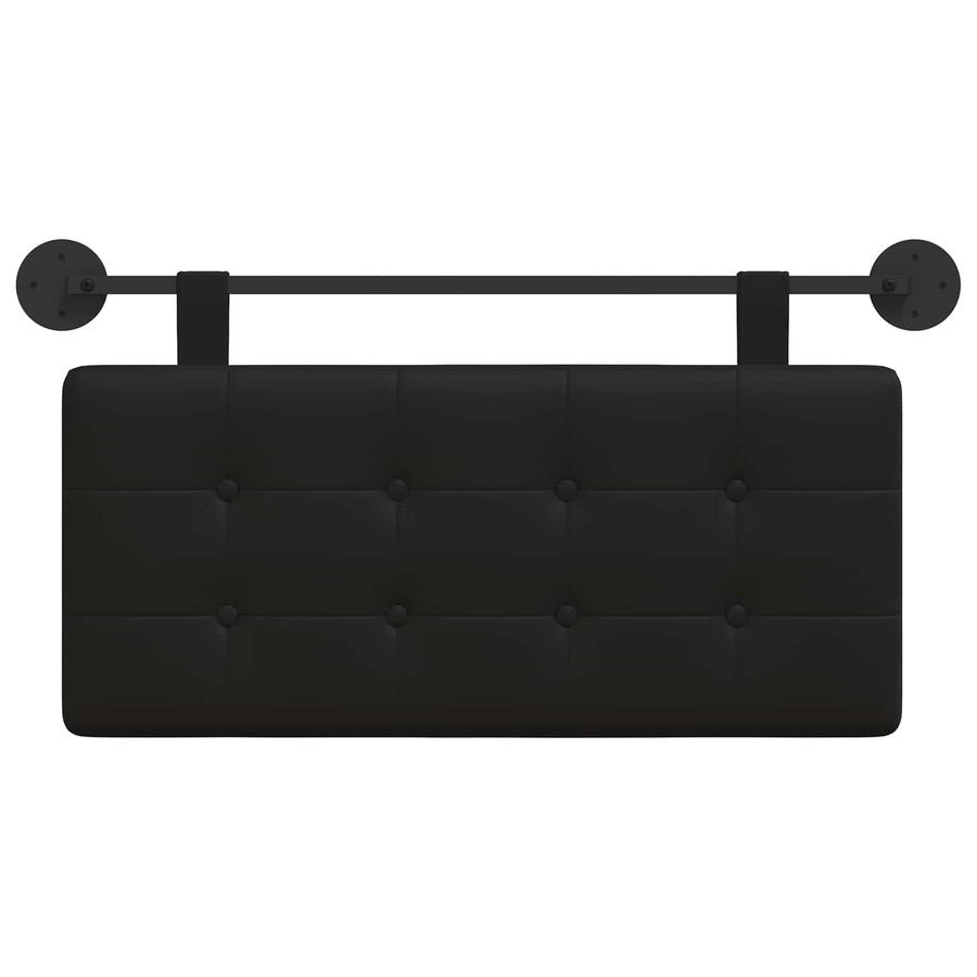 Hanging Headboard Black Faux Leather