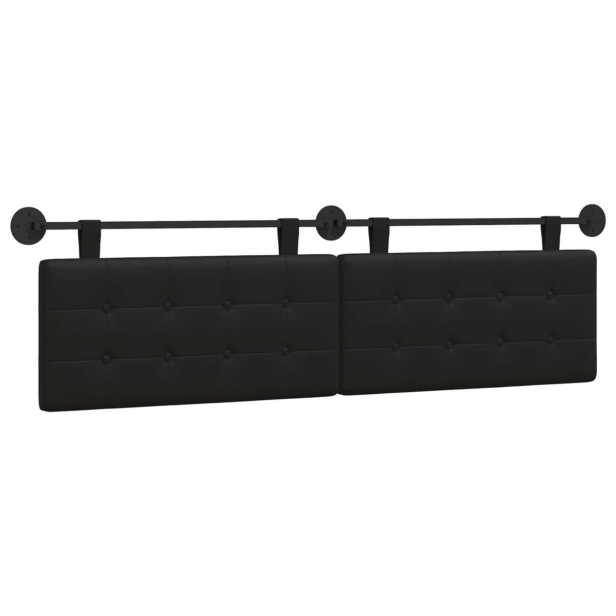 Hanging Headboard Black Faux Leather
