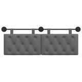 Hanging Headboard Dark Grey Fabric - Top-Down View