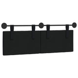 Hanging Headboard with LED Light Black Velvet - Rear View
