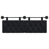 Hanging Headboard with LED Light Black Velvet - Top-Down View
