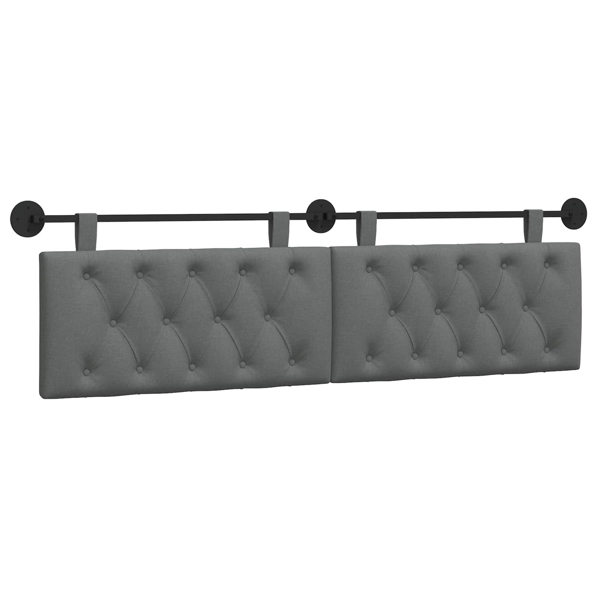 Hanging Headboard Dark Grey Fabric