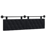 Hanging Headboard with LED Light Black Velvet