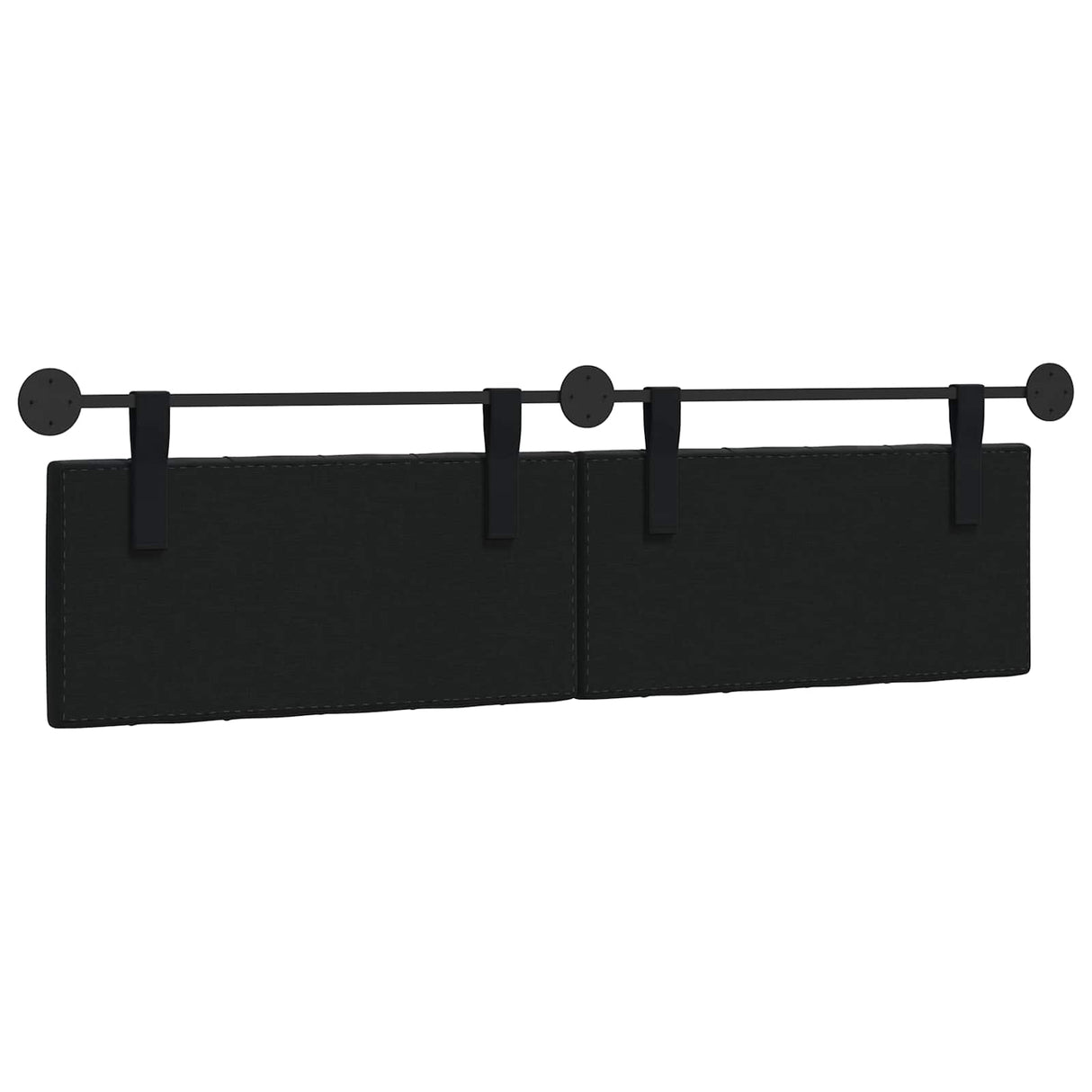 Hanging Headboard with LED Light Black Velvet