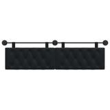 Hanging Headboard with LED Light Black Velvet - Top-Down View