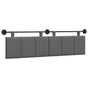 Hanging Headboard Dark Grey Fabric