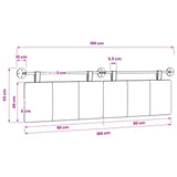 Hanging Headboard Dark Grey Fabric