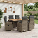 Outdoor Dining Set 7 pcs Light Grey and Dark Grey