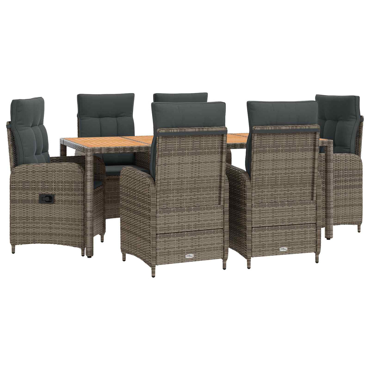 Outdoor Dining Set 7 pcs Light Grey and Dark Grey