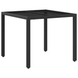 Outdoor Dining Set 3 pcs Black 90 x 90 x 75 cm Poly Rattan
