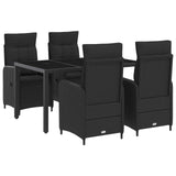 Outdoor Dining Set 5 pcs Black 150 x 90 x 75 cm Poly Rattan