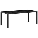 Outdoor Dining Set 7 pcs Black 190 x 90 x 75 cm Poly Rattan