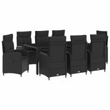 Outdoor Dining Set 9 pcs Black 190 x 90 x 75 cm Poly Rattan