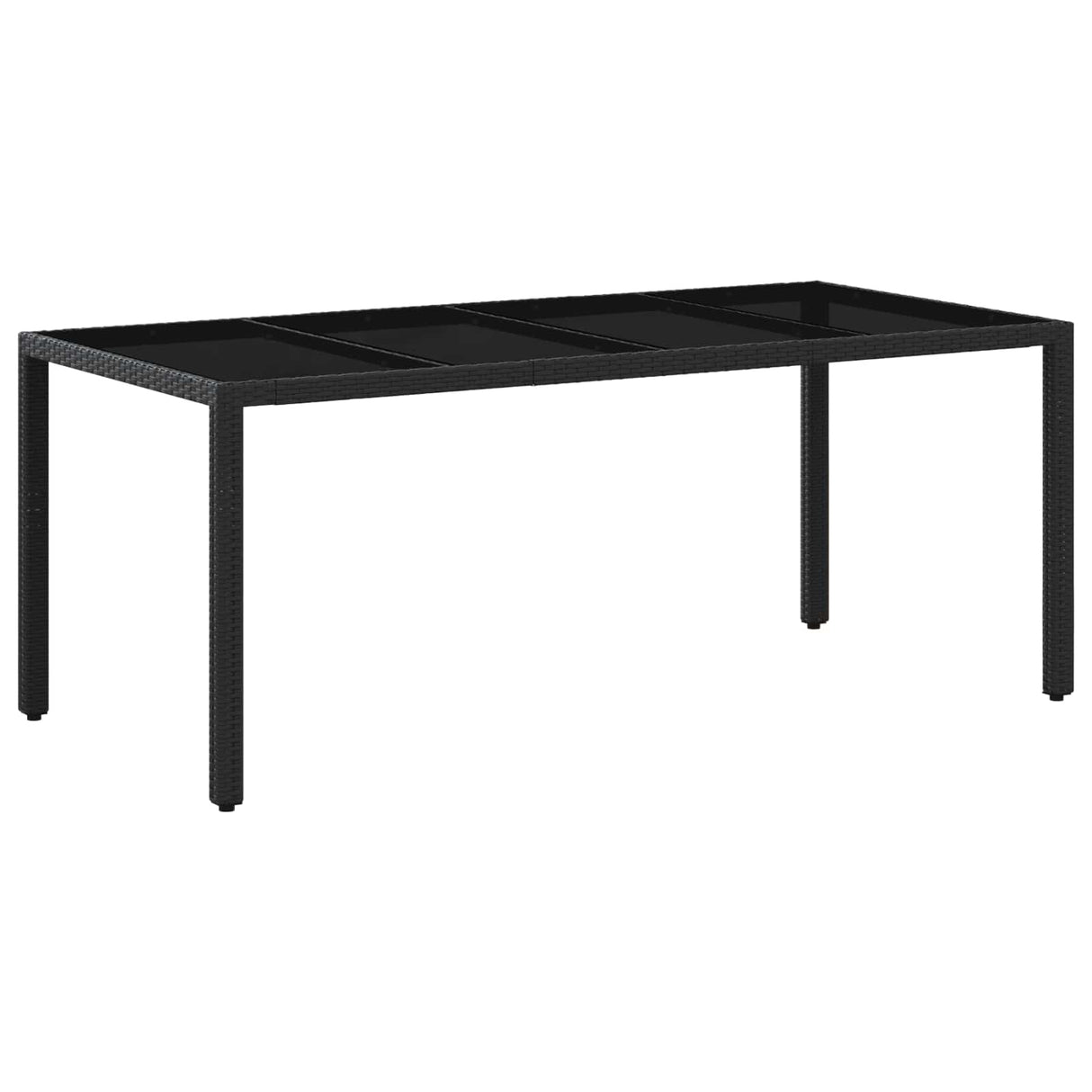 Outdoor Dining Set 9 pcs Black 190 x 90 x 75 cm Poly Rattan