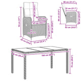 Outdoor Dining Set 5 pcs Light Grey and Dark Grey