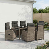 Outdoor Dining Set 7 pcs Light Grey and Dark Grey Poly Rattan