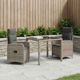 Outdoor Dining Set 3 pcs Light Grey and Dark Grey Poly Rattan