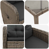 Outdoor Dining Set 5 pcs Light Grey and Dark Grey