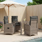 Outdoor Dining Set 5 pcs Light Grey and Dark Grey Poly Rattan