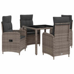 Outdoor Dining Set 5 pcs Light Grey and Dark Grey Poly Rattan