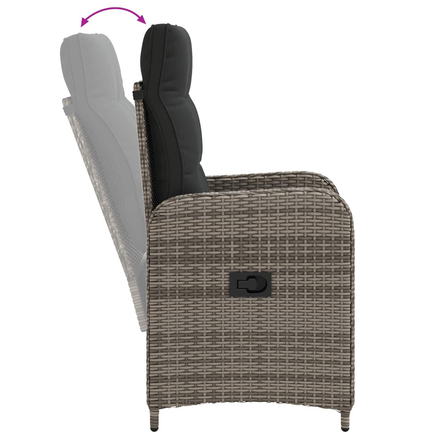 Outdoor Dining Set 5 pcs Light Grey and Dark Grey Poly Rattan