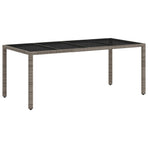 Outdoor Dining Set 7 pcs Light Grey and Dark Grey Poly Rattan