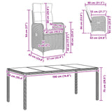 Outdoor Dining Set 7 pcs Light Grey and Dark Grey