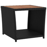 Garden Lounge Set 3 pcs Black PE Rattan and Powder-Coated Steel - 45-Degree Angle