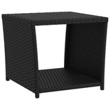 Garden Lounge Set 3 pcs Black PE Rattan and Powder-Coated Steel - Top-Down View