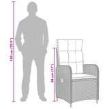Garden Lounge Set 3 pcs Black PE Rattan and Powder-Coated Steel
