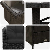 Outdoor Dining Set 7 pcs Black Poly Rattan