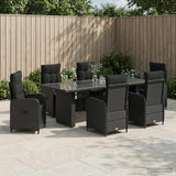 Outdoor Dining Set 7 pcs Black Poly Rattan