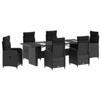 Outdoor Dining Set 7 pcs Black 240 x 90 x 75 cm Poly Rattan