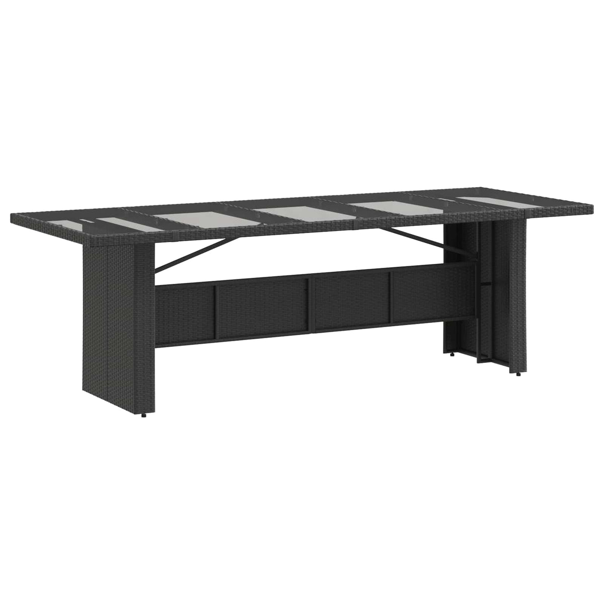 Outdoor Dining Set 9 pcs Black Poly Rattan