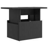 Outdoor Dining Set 3 pcs Black Poly Rattan - Side View