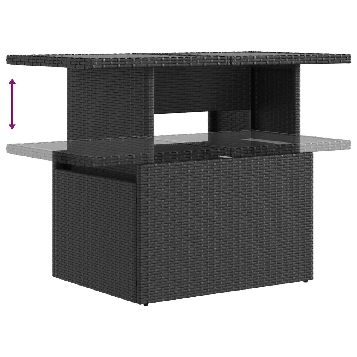 Outdoor Dining Set 3 pcs Black Poly Rattan