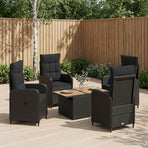 Outdoor Dining Set 5 pcs Black