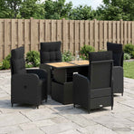 Outdoor Dining Set 5 pcs Black
