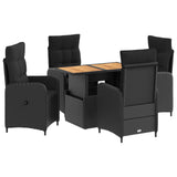 Outdoor Dining Set 5 pcs Black