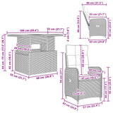 Outdoor Dining Set 5 pcs Black