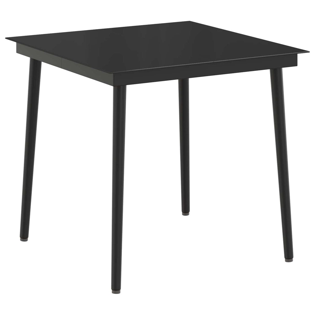 Sofa Table Set 3 pcs Black PE Rattan and Powder-Coated Steel
