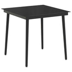 Sofa Table Set 5 pcs Black PE Rattan and Powder-Coated Steel