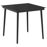 Sofa Table Set 5 pcs Black PE Rattan and Powder-Coated Steel - Side View