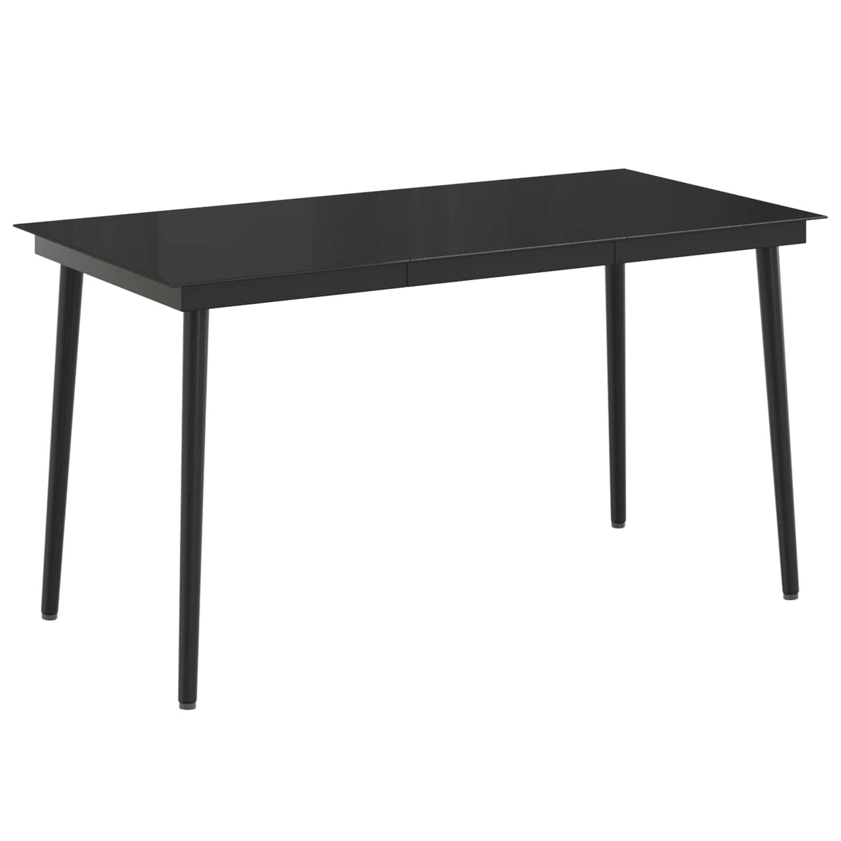 Sofa Table Set 5 pcs Black PE Rattan and Powder-Coated Steel